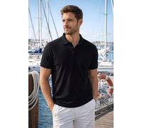 Poloshirt MAN'S WORLD, Herren, Gr. 60/62 (XXL), schwarz, Piqué, Obermaterial: 100% Baumwolle, unifarben, Basic, regular fit, Rundhals, Flachstrickbündchen, Shirts, Kurzarm, lockere Passform, unifarben