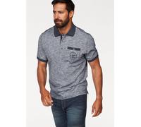 Poloshirt MAN'S WORLD, Herren, Gr. L (52/54), blau (blau, meliert), Single Jersey, Obermaterial: 100% Baumwolle, meliert, regular fit, Rundhals, Rippbündchen kontrastfarben, Shirts, Kurzarm, Regular F