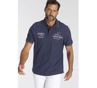 Poloshirt MAN'S WORLD, Herren, Gr. L (52/54), blau, Piqué, Obermaterial: 100% Baumwolle, bedruckt, normal, Shirts, Kurzarm, mit coolem Print, Polokragen, aus Piqué-Stoff (37646631-L) blau