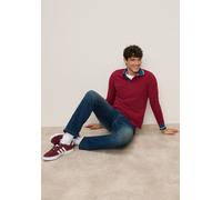 Poloshirt MAN'S WORLD, Herren, Gr. L (52/54), dunkelrot, Single Jersey, Obermaterial: 100% Baumwolle, kontrastfarbene Details, angesetztes Bündchen, Shirts, normale Passform, mit Langarm, klassischer 