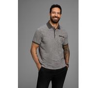 Poloshirt MAN'S WORLD, Herren, Gr. L (52/54), schwarz (anthra melange), Single Jersey, Obermaterial: 100% Baumwolle, meliert, regular fit, Rundhals, Rippbündchen kontrastfarben, Shirts, Kurzarm, Regul