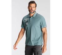 Poloshirt MAN'S WORLD, Herren, Gr. M (48/50), blau (rauchblau), Piqué, Obermaterial: 100% Baumwolle, bedruckt, normal, Shirts Poloshirt, Kurzarm, lässige Passform, mit trendigem Print, Polokragen (770