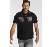 Poloshirt MAN'S WORLD, Herren, Gr. M (48/50), schwarz, Piqué, Obermaterial: 100% Baumwolle, bedruckt, normal, Shirts, Kurzarm, mit stilvollem Print, Polokragen (18230208-M) schwarz