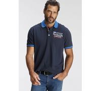 Poloshirt MAN'S WORLD, Herren, Gr. XXL (60/62), blau (marine), Piqué, Obermaterial: 100% Baumwolle, bedruckt, normal, Shirts, Kurzarm, lässige Passform, bedruckt, Polokragen (91574016-XXL) marine