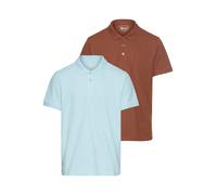 Poloshirt MAN'S WORLD, Herren, Gr. XXL (60/62), bunt (hellblau, braun), Piqué, Obermaterial: 100% Baumwolle, unifarben, Basic, regular fit, Bündchen, Shirts Poloshirt, in tollen Farbkombinationen (544