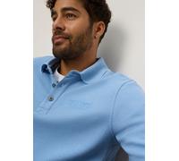 Poloshirt MAN'S WORLD "Strukturiertes, wertiges Material", Herren, Gr. XL (56/58), hellblau melange, Jersey, Obermaterial: 60% Baumwolle, 40% Polyester, Strukturmuster, regular fit, angesetztes Bündch