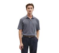 Poloshirt MARC O'POLO "aus Baumwoll-Leinen-Mix", Damen, Gr. XL, faded blau, Obermaterial: 80% Baumwolle, 20% Leinen, unifarben, regular fit, Shirts (38166405-XL) faded blau