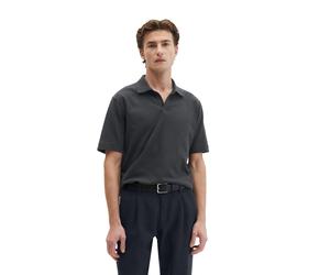 Poloshirt MARC O'POLO "aus Baumwoll-Leinen-Mix", Damen, Gr. XXL, schwarz navy, Obermaterial: 80% Baumwolle, 20% Leinen, unifarben, regular fit, Shirts (81435347-XXL) schwarz navy