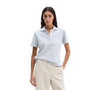 Poloshirt MARC O'POLO "aus Garment-Dyed-Piqué-Jersey", Damen, Gr. L, airy blau, Obermaterial: 100% Baumwolle, unifarben, regular fit, normaler Saum, Shirts (77189022-L) airy blau