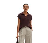 Poloshirt MARC O'POLO "aus Organic Cotton-Qualität", Damen, Gr. XXS, schwarz cherry, Obermaterial: 100% Baumwolle, unifarben, loose fit, Bündchen, Shirts (92953904-XXS) schwarz cherry