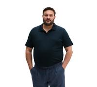 Poloshirt MARC O'POLO "aus schwerem Ripp-Jersey", Herren, Gr. 3XL, blau (schwarz navy), Obermaterial: 100% Baumwolle, unifarben, regular fit, Shirts (94903649-XXXL) schwarz navy