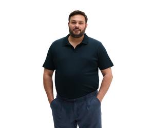 Poloshirt MARC O'POLO "aus schwerem Ripp-Jersey", Herren, Gr. 3XL, blau (schwarz navy), Obermaterial: 100% Baumwolle, unifarben, regular fit, Shirts (94903649-XXXL) schwarz navy