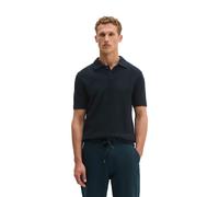Poloshirt MARC O'POLO "aus weichem Bio-Baumwoll-Mix", Herren, Gr. L, schwarz navy, Obermaterial: 94% Baumwolle, 6% Polyester, unifarben, regular fit, Rundhals, Strickbündchen, Shirts (59646954-L) schw