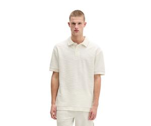 Poloshirt MARC O'POLO "aus weichem Bouclé-Jersey", Damen, Gr. S, silky weiß, Obermaterial: 64% Baumwolle, 36% Polyester, unifarben, loose fit, Shirts (53548137-S) silky weiß