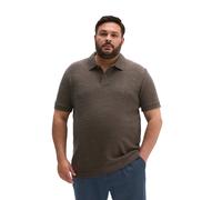 Poloshirt MARC O'POLO "aus weichem Bouclé-Jersey", Herren, Gr. 3XL, schwarz nickle, Obermaterial: 64% Baumwolle, 36% Polyester, unifarben, regular fit, Shirts (59737538-XXXL) schwarz nickle