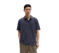 Poloshirt MARC O'POLO "aus weichem Bouclé-Jersey", Herren, Gr. M, blau (faded blau), Obermaterial: 64% Baumwolle, 36% Polyester, unifarben, loose fit, Shirts (22195028-M) faded blau