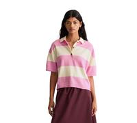 Poloshirt MARC O'POLO DENIM "aus Crinkled Organic Cotton-Mix", Damen, Gr. L, light pink, Obermaterial: 81% Baumwolle, 19% Polyamid, unifarben, regular fit, Rollkante, Shirts (92289853-L) light pink