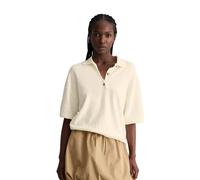 Poloshirt MARC O'POLO DENIM "aus Crinkled Organic Cotton-Mix", Damen, Gr. S, creamy weiß, Obermaterial: 81% Baumwolle, 19% Polyamid, unifarben, regular fit, Shirts (57954423-S) creamy weiß