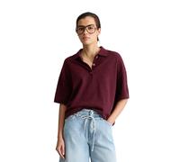 Poloshirt MARC O'POLO DENIM "aus Crinkled Organic Cotton-Mix", Damen, Gr. XS, merlot rot, Obermaterial: 81% Baumwolle, 19% Polyamid, unifarben, regular fit, Shirts (35189438-XS) merlot rot