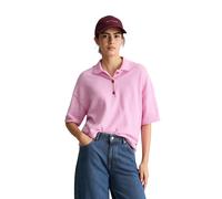Poloshirt MARC O'POLO DENIM "aus Crinkled Organic Cotton-Mix", Damen, Gr. XXS, pale bubblegum, Obermaterial: 81% Baumwolle, 19% Polyamid, unifarben, regular fit, Shirts (34062703-XXS) pale bubblegum