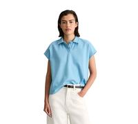 Poloshirt MARC O'POLO DENIM "aus Interlock-Jersey", Damen, Gr. XS, blau (blau dawn), Obermaterial: 96% Baumwolle, 4% Elasthan, unifarben, normaler Saum, Shirts (34427046-XS) blau dawn