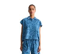 Poloshirt MARC O'POLO DENIM "aus Organic Cotton", Damen, Gr. XXS, medium blau, Obermaterial: 100% Baumwolle, bedruckt, relaxed fit, normaler Saum, Shirts (27795636-XXS) medium blau