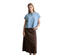 Poloshirt MARC O'POLO DENIM "aus schwerem Single Jersey", Damen, Gr. L, blau (flaxflower blau), Obermaterial: 100% Baumwolle, unifarben, normaler Saum, Shirts (77815814-L) flaxflower blau