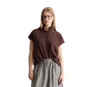 Poloshirt MARC O'POLO DENIM "aus schwerem Single Jersey", Damen, Gr. XL, braun (burnt aubergine), Obermaterial: 100% Baumwolle, unifarben, normaler Saum, Shirts (17605936-XL) burnt aubergine
