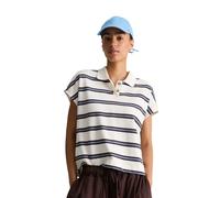 Poloshirt MARC O'POLO DENIM "aus schwerem Single Jersey", Damen, Gr. XXS, beige (sanftes weiß), Obermaterial: 100% Baumwolle, gestreift, normaler Saum, Shirts (76624162-XXS) sanftes weiß