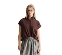 Poloshirt MARC O'POLO DENIM, Damen, Gr. XXL, braun (burnt aubergine), Single Jersey, Obermaterial: 100% Baumwolle, weit normal, Shirts, wide aus schwerem Single Jersey (95897557-XXL) burnt aubergine