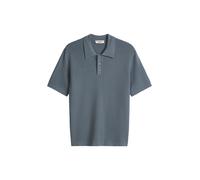 Poloshirt MARC O'POLO DENIM, Damen, Gr. XXL, cadet blau, Strick, Obermaterial: 100% Baumwolle, regular fit normal, Rippbündchen, Shirts, mit Waffelstruktur, regular fit (38231056-XXL) cadet blau