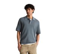 Poloshirt MARC O'POLO DENIM, Damen, Gr. XL, cadet blau, Strick, Obermaterial: 100% Baumwolle, regular fit normal, Rippbündchen, Shirts, mit Waffelstruktur, regular fit (38231056-XL) cadet blau