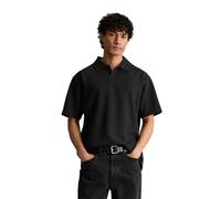 Poloshirt MARC O'POLO DENIM "mit feiner Bouclé-Struktur", Herren, Gr. XL, schwarz, Obermaterial: 64% Baumwolle, 35% Polyester, 1% Elasthan, unifarben, relaxed fit, normaler Saum, Shirts (71013200-XL)