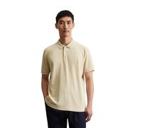 Poloshirt MARC O'POLO, Herren, Gr. L, weiß (pure cashmere), Jersey, Obermaterial: 95% Baumwolle, 5% Elasthan, regular fit, Rippbündchen, Shirts Poloshirt, aus Piqué, regular fit, kontrastfarbene Detai