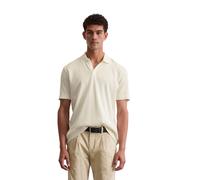 Poloshirt MARC O'POLO "mit elastischer Rippstruktur", Herren, Gr. L, silky weiß, Obermaterial: 97% Baumwolle, 3% Elasthan, unifarben, skinny fit, Shirts (32219926-L) silky weiß