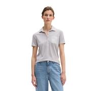 Poloshirt MARC O'POLO "mit Material-Mix-Details", Damen, Gr. XXL, airy blau, Obermaterial: 100% Baumwolle, unifarben, slim fit, normaler Saum, Shirts (37149366-XXL) airy blau