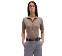 Poloshirt MARC O'POLO "mit TENCEL™ Modal", Damen, Gr. M, chalky braun, Obermaterial: 58% Baumwolle, 38% Modal, 4% Elasthan, unifarben, slim fit, Shirts (24577259-M) chalky braun