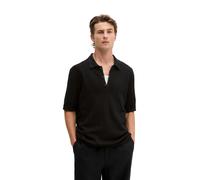 Poloshirt MARC O'POLO "mit vertikaler Strickstruktur", Herren, Gr. S, schwarz, Obermaterial: 100% Baumwolle, unifarben, regular fit, Bündchen, Shirts (33860143-S) schwarz