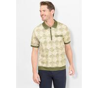 Poloshirt MARCO DONATI "Kurzarm-Poloshirt", Herren, Gr. 44/46, grün (khaki, bedruckt), 100% Baumwolle, Kragen und Ärmelabschluss:95% Baumwolle, 5% Elasthan, gemustert, mehrfarbig, ohne Ausschnitt, Shi