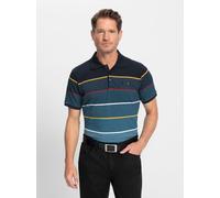 Poloshirt MARCO DONATI "Kurzarm-Shirt", Herren, Gr. 60/62, blau (marine, topas, gestreift), 95% Baumwolle, 5% Elasthan, gemustert, gestreift, mehrfarbig, Shirts (94103508-60) marine, topas, gestreift