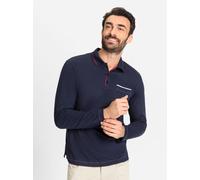 Poloshirt MARCO DONATI "Langarm-Poloshirt", Herren, Gr. 52/54, blau (marine), 100% Baumwolle, unifarben, Shirts (98534602-52) marine