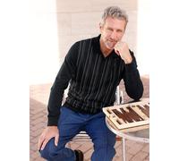Poloshirt MARCO DONATI "Langarm-Shirt", Herren, Gr. 48/50, schwarz (schwarz, gestreift), 100% Baumwolle, gemustert, gestreift, Shirts (85904447-48) schwarz, gestreift
