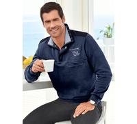 Poloshirt MARCO DONATI "Langarm-Shirt", Herren, Gr. 52/54, blau (jeansblau), 100% Baumwolle, unifarben, ohne Ausschnitt, Shirts (551267-52) jeansblau