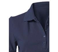 Poloshirt HEINE "Poloshirt", Damen, Gr. 44, blau (marine), 95% Baumwolle, 5% Elasthan, unifarben, Shirts (33473712-44) marine