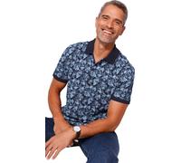 Poloshirt marine-bleu-bedruckt 44/46 Baumwolle