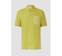 Poloshirt mit Flammgarnstruktur und Brusttasche XXL grün 2169276.7301.XXL