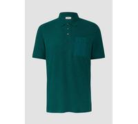 Poloshirt mit Flammgarnstruktur und Brusttasche XXL grün 2169276.7953.XXL