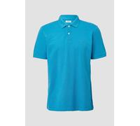 Poloshirt mit kleinem Labelpatch und Flammgarnstruktur 3XL türkis 2163494.6259.3XL