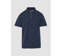 Poloshirt mit Waffelstruktur und Logo-Patch S blau 2166316.5852.S