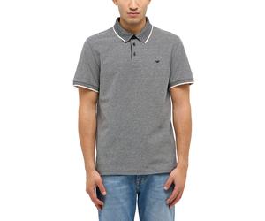 Poloshirt MUSTANG "MUPalco", Herren, Gr. 3XL, schwarz meliert, Piqué, Obermaterial: 100% Baumwolle, meliert, normal normal, ohne Ausschnitt, Shirts, Piqué Qualität (46284144-XXXL) schwarz meliert